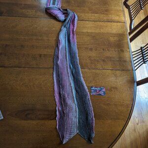 Scarf-  hand painted, hand pleated silk NWT